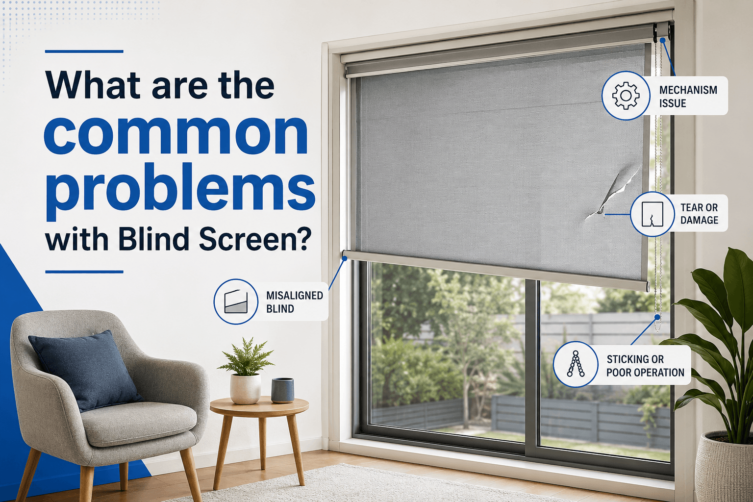 What are the common problems with Blind Screen